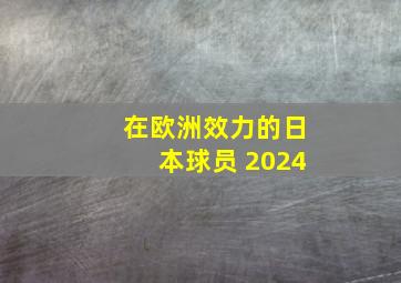 在欧洲效力的日本球员 2024